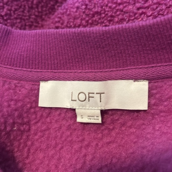 Loft women’s purple crew neck fuzzy oversized sweater size small - Picture 7 of 8